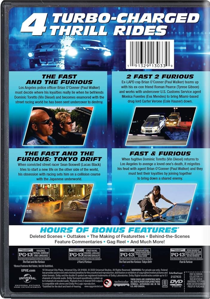 Amazon.com: Fast & Furious Collection: 1-4 [DVD] : Vin